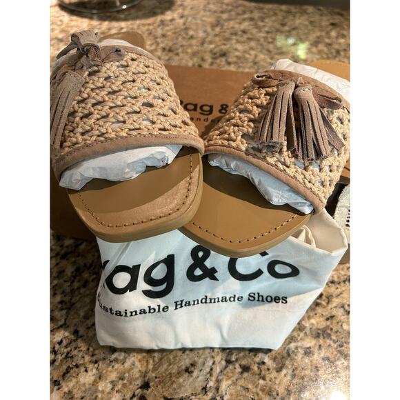 Rag & Co Handcrafted Women CEDAR Woven‎ Suede Slide Flat Sandals 9 New Box Bag - Picture 12 of 16
